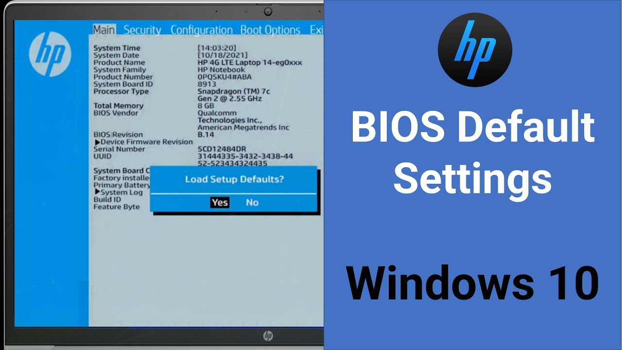 Access the BIOS or UEFI settings on the computer.
Restore the default settings by selecting the appropriate option.