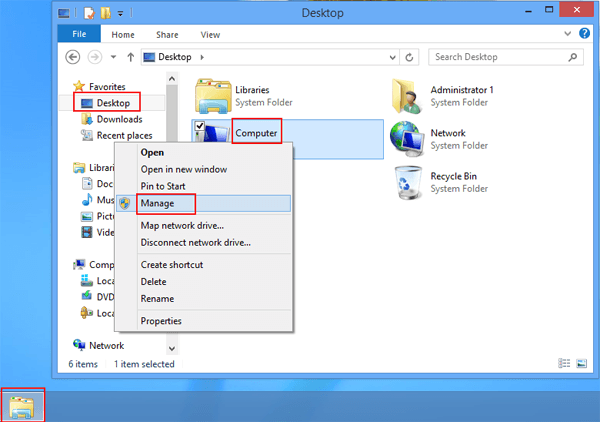 Right-click on This PC or My Computer and select Manage.
In the Computer Management window, click on Disk Management under the Storage category.