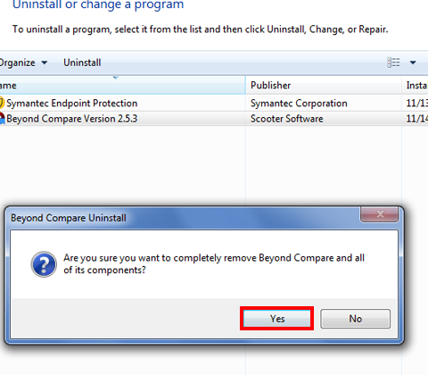 Select the program or update and click on Uninstall.
Follow the on-screen instructions to remove the software or update.